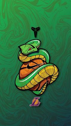 an image of a snake on the back of a cell phone with a green background