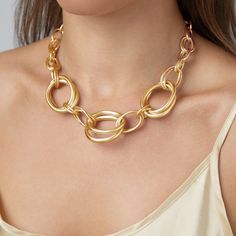 Are you looking for a statement necklace that will make a bold statement? Look no further than this matt gold chunky interlock chain necklace! This necklace is made from a thick and chunky gold chain. It's perfect for adding some extra oomph to any outfit, and it can be worn as a standalone necklace or layered together with other necklaces for an even more impactful look. Add this statement necklace to your wardrobe today and make a powerful statement! * Made of hypoallergenic materials * A perfect gift for women, girls, mum, colleagues, and wife * Metal alloy * A great gift idea for Christmas, wedding, birthdays, parties, and anniversary * Best gift idea Bold Gold Chunky Necklace, Bold Chunky Gold Necklace, Gold Chunky Necklace, Statement Necklace Gold, Chunky Chain Necklace, Chunky Gold Chain, Chain Necklace Gold, Bold Necklace, Chunky Chain Necklaces