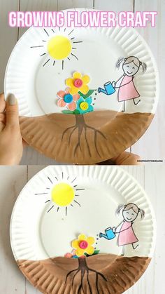 Plate Crafts For Kids, Paper Plate Crafts For Kids, Flowers Growing, Flowers Craft, Paper Plate Crafts, Plate Crafts, Crafts For Kids To Make