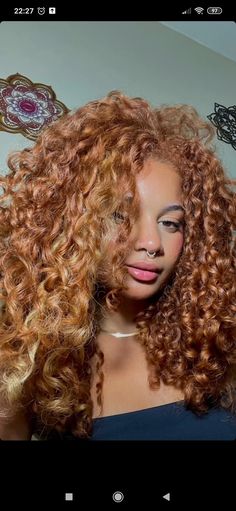 Blonde Highlights Curly Hair, Red Blonde Hair, Honey Brown Hair, Ginger Hair Color, Blonde Curly Hair, Colored Curly Hair, Honey Blonde Hair