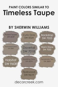 paint colors similar to timeless taupe by sherwin williams info graphic design