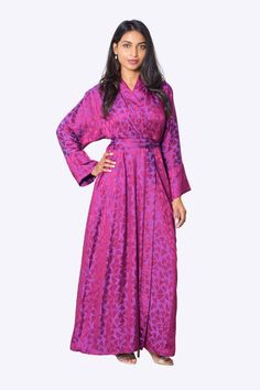 Elegant Long Purple Kimono, Elegant Purple Long Sleeve Kaftan, Elegant Purple Evening Kaftan, Elegant Purple Kaftan With Kimono Sleeves, Silk Purple Kaftan For Spring, Elegant Long Purple Kaftan, Elegant Purple Dress With Kimono Sleeves, Daily Grace, Plus Size Robes