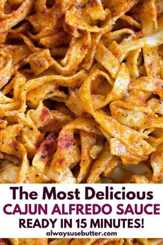 The Most Delicious Cajun Alfredo Sauce Recipe Pinterest Image Cajun Alfredo Sauce Recipe, Cajun Alfredo Recipe, Cajun Alfredo Sauce, Cajun Pasta Sauce, Basic Pasta Sauce, Cajun Alfredo, Cajun Pasta Recipes, Alfredo Sauce Easy, Alfredo Sauce Recipe Easy