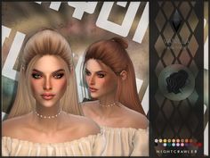 two women with blonde hair and pearls are shown in this digital art renderings image