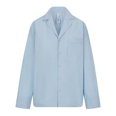 COTTON POPLIN SLEEP BUTTON UP SHIRT | GLACIER Classic Long Sleeve Sleepwear For Spring, Classic Long Sleeve Relaxed Fit Sleepwear, Classic Long Sleeve Loungewear Shirt, Classic Long Sleeve Shirt For Loungewear, Long Sleeve Sleep Top With Button Closure, Best Sleep, Square Neck Bodysuit, Shapewear Bodysuit, Button Up Top