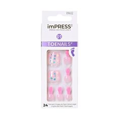 The NO GLUE Instant Pedi! Say hello to imPRESS Color Press On Toenails, the 1-step no hassle DIY pedicure. imPRESS toenails come in as many solid color hues as there are nail polish shades, with no bling or accents. On-trend pedis for every mood, every look! These false toenails come ready to wear, no polish or glue needed! Just Peel, Press & GO! NEW PureFit Technology makes the toenails super slim and super comfortable. Toenails that look and feel just like your own! Nail Package, Diy Pedicure, Fake Toenails, Impress Nails, Coral Nails, Pedicure At Home, Toenail Polish, Trending Nail Designs, Cute Toes