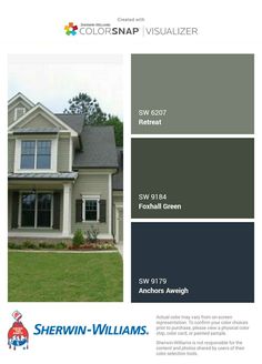 the color scheme for sherwinn's new house, which is available in several colors