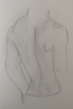 a drawing of a man's back with no shirt on