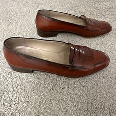 Vintage Ferragamo Women’s Loafers. Used Condition. Size 7.5 Ferragamo Shoes Women Shearling Loafer, Brown Patent Leather Slip-on Loafers, Vintage Brown Slip-on Loafers, Vintage Ferragamo, Ferragamo Vintage Shoes, Luxury Brown Slip-on Loafers, Salvatore Ferragamo Shoes, Ferragamo Shoes, Shoes Vintage