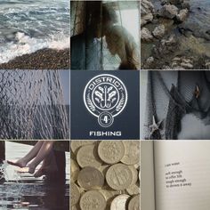 there are many different images in this collage that include water, rocks and seaweed