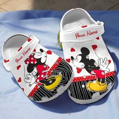 GSO1206426custom-mockup (3) Casual Mickey Mouse Clogs With Round Toe, Minnie Mouse Cartoons, Disney Slippers, Tie Dye Hippie, Friends Tv Series, Power Rangers Dino, Crocs Crocband, Crocs Clogs, Mickey And Minnie Mouse