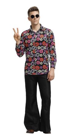 Mens 60s 70s Retro Hippie Costume