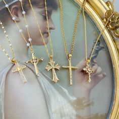 GOLD FILLED Jesus Cross Chain Necklace Dainty Christian - Etsy Mexican Cross Necklace, Aesthetic Cross Necklace, Cross Necklace Aesthetic, Golden Cross Necklace, Jesus Jewelry, Christian Cross Necklace, Gold Necklace For Women, Crucifix Necklace, Jesus Cross