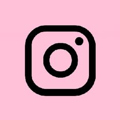 a black and white instagram icon on a pink background