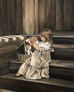 Begal Puppies, Beagle Painting, Angel Garden, Cotton Gin, Beagle Art, Painting Girl, Cute Beagles, Lee Ann, Garden Angels