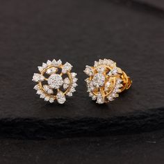 ⚫ This earrings made with natural diamonds in solid 14k yellow gold, ⚫ Solid 14k Yellow Gold Stud Earrings Pave Diamond Jewelry ⚫ Stud Earrings, Gold Earrings, Diamond Earrings, Fine Jewelry, Handmade Earrings ⚫ Special customize for mother's day, Anniversary, Birthday Gift, Valentine, Mother's Day Christmas. ⚫ Item Details: Gross Weight:- 2.702 Grams 14k Yellow Gold Weight:- 2.614 Grams Diamond Weight:- 0.44 Ct. Item Size:- 10 x 10 MM Item SKU:- AEOS-2011 Please let us know if you required in o Classic 14k Gold Diamond Earrings With Elegant Design, 14k Gold Classic Diamond Earrings With Elegant Design, Modern White Diamond Earrings For Anniversary, Modern Jewelry With Halo Design For Gift, Modern Diamond White Earrings With Halo Design, Elegant Gold Diamond Earrings With Halo Design, Elegant Gold Cluster Earrings With Halo Design, Elegant Yellow Gold Bridal Earrings With Halo Design, Elegant Yellow Gold Halo Earrings