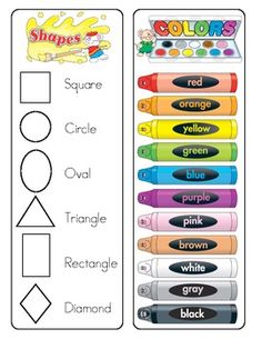 the shapes and colors are shown in this color matching bookmark for kids to learn