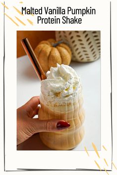 fall desserts Healthy Vanilla Milkshake, Pumpkin Protein Shake, Malted Milk Powder, Pumpkin Milkshake, Focus Foods, Pumpkin Protein, Vanilla Milkshake, Malted Milk, Balanced Life