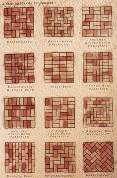 a bunch of different types of brick tiles