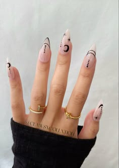 Paznokcie Hello Kitty, Unghie Sfumate, Witch Nails, Boho Nails, Witchy Nails, Simple Fall Nails, Space Nails, Hippie Nails, Nagel Tips