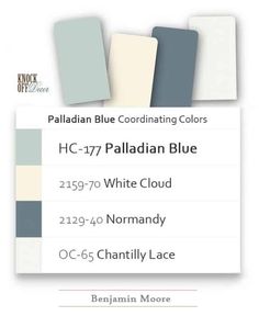 the color scheme for palladian blue is shown in shades of white and gray