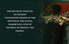 a woman standing in front of a wall with a quote about the role of talon, an ancient civilization hidden in the debris of the ocean