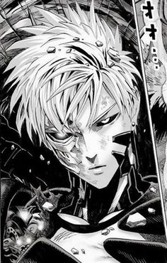 an anime character with white hair and black eyes, holding two swords in his hands