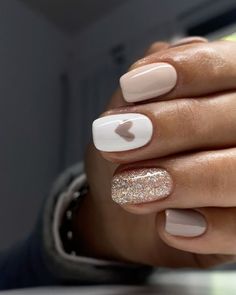 Beautiful Nails Ideas, Gel Nails With Nail Art, Gel Nails Shimmer, Cute Gel Manicure, Jel Nails, Gel Polish Design, Manicure Gel Nails, Cute Manicure Ideas, Trend Nails