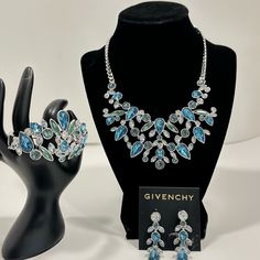 Givenchy Crystal Statement Necklace / Vintage Givenchy Bracelet Earrings Givenchy Bracelet, Givenchy Jewelry, Vintage Givenchy, Crystal Statement Necklace, Necklace Vintage, Earrings Color, Vintage Necklace, Womens Jewelry Necklace, Givenchy