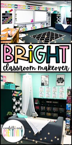 the bright classroom makeover is perfect for students to use in their own school library