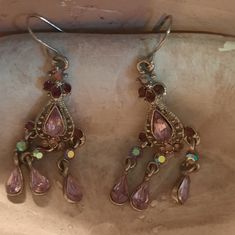 Tara's Attic, New Elegant Nickel-free Pink Chandelier Earrings, Elegant Pink Nickel-free Chandelier Earrings, Aesthetic Board, Purple Earrings, Shakira, Earrings Color, Earring Necklace, Color Purple, Necklace Set