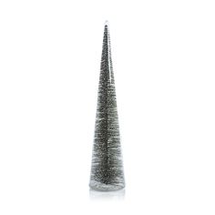 a small silver christmas tree on a white background