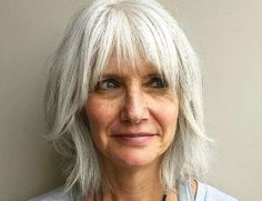 Gray Hair With Bangs, Grey Hair With Bangs, Glamorous Hair, Long Gray Hair, Hair With Bangs, Haircut For Older Women, Modern Hairstyles