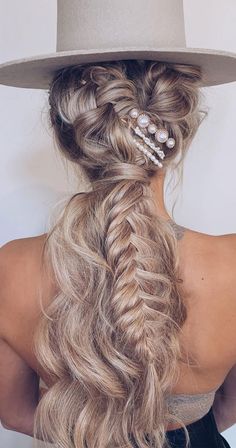 Braids Ponytail, Braided Prom Hair, Boho Wedding Hair, Cute Braided Hairstyles, Work Hairstyles, Boho Hairstyles, Braids For Long Hair