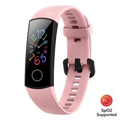 an image of a pink smart watch