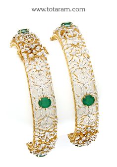 18 karat gold diamond kada for women with color stones - set of 2 (1pair)
  note : this item comes with a clip. so that you can open it and wear it directly on your wrist.
    note : minimum size : 2-4 & maximum size : 2-5.


introducing the exquisite 18 karat gold diamond kada for women with color stones    elevate your style with this stunning set of 2 (1 pair) diamond kadas, expertly crafted in india by totaram jewelers. made with the finest 18 karat gold, these kadas are a true Traditional Bangle With Diamond Accents For Anniversary, Traditional Diamond Bangle With Diamond Accents, Traditional Anniversary Bangle With Diamond Accents, Diamond Bangle With Intricate Design In Yellow Gold, Diamond Bangle In Yellow Gold With Intricate Design, Yellow Gold Diamond Bangle With Intricate Design, Traditional Diamond Bangle With Elegant Design, Kada For Women, Diamond Kada