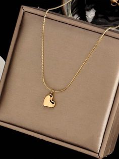 Gender:Women \nColor:Yellow Gold \nMaterial:Stainless Steel \nMagnetic:No \n Black Velvet Choker, Heart Charm Necklace, Led Makeup Mirror, Makeup Mirror With Lights, Women Pendant, Cross Chain, Velvet Choker, Leather Chain, Party Accessories