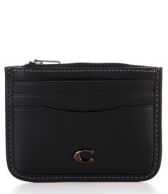 From COACH, the Zip Card Case features:Refined calf leatherSix credit card slotsZip pocketApprox. 4.25 (L) x 3.25 (H)Imported. Coach Black Card Holder With Rfid Blocking, Classic Coach Coin Purse With Zipper, Coach Black Rfid Blocking Card Holder, Coach Black Card Holder With Card Slots, Classic Coach Wallet With Zipper Closure, Classic Black Coach Coin Purse, Coach Leather Coin Purse With Interior Card Slots, Coach Leather Coin Purse With Card Slots, Coach Black Bifold Card Holder