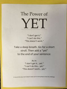 an ad for the power of yet is shown on a cell phone with text above it