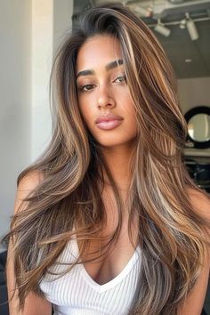 Black Hair Balayage, Honey Blonde Hair, Brown Hair Balayage, Hair With Highlights