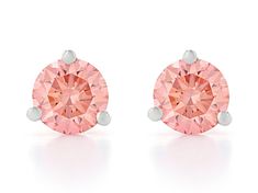 1.00ctw round pink lab-grown diamond, rhodium over 14kt white gold martini stud earrings. Measures approximately 3/16"L x 3/16"W and have screw back backings. Gold Martini, Jtv Jewelry, Martini, Lab Grown, Lab Grown Diamonds, Screw, Cufflinks, Lab, Diamonds