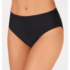 Island Escape Black Solid Color Escape Pant Bikini Swim Bottom Island Escape Offers Effortless, Sunshine-Ready Style With These Solid Bikini Bottoms, Designed To Pull-On With Full Bottom Coverage. Full Coverage. Lined. Sits At Waist. Style #: 760029 82% Nylon / 18% Spandex Black Tankini With Wide Waistband For Poolside, Elegant Black Seamless Swimwear, Fitted High Rise Swim Bottoms, Fitted High Rise Swimming Bottoms, Elegant High-cut Leg Swimwear, High Rise Seamless Swim Bottoms, Stretch Tankini With Wide Waistband Brief, Black Swimwear With Stretch, Short Length, Black Stretch Swimwear, Short Length