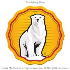 a white polar bear sitting on top of a yellow circle