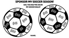 two soccer balls with numbers on them and the words $ 20 are in black and white