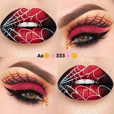 Super Hero Makeup Women, Spiderman Makeup Woman, Spider Woman Makeup, Spiderman Eye Makeup, Spiderman Halloween Makeup, Spiderman Makeup Looks, Spider Man Makeup, Scary Halloween Makeup Looks, Spiderman Makeup