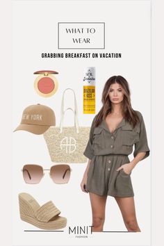 Start your vacation mornings in style with the Olive Oversized Linen Romper! Perfect for a relaxed breakfast by the beach or a casual stroll through town, this romper offers a chic yet comfortable look. The soft linen fabric and oversized fit keep you cool and effortless, while the olive green color adds a touch of sophistication. Pair with your favorite sandals and a sun hat for a laid-back yet stylish ensemble. 🌞🌿 #VacationStyle #LinenRomper #CasualChic #TravelOutfits Vacation Breakfast, Breakfast Outfit, Gauze Romper, Linen Gauze, Linen Romper, Vacation Wear, By The Beach, Olive Green Color, Vacation Style