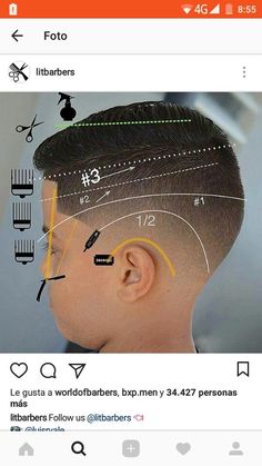 Barber Tips, Hair Cut Guide, Boy Styles, Barbers Cut, Faded Hair, Hair Techniques, Kids Hair Cuts, Makijaż Smokey Eye, Boys Haircuts