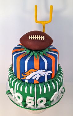 a cake with a football on top of it