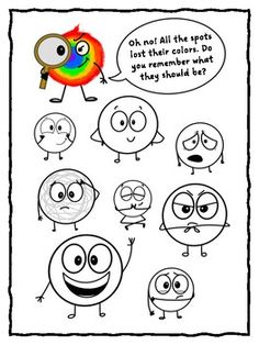 an image of cartoon faces with different expressions and words to describe the feelings in each other