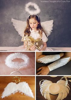 Angel Costumes and DIY Ideas Diy Angel Costume, Angel Costumes, Diy Costumes Kids Boys, Angel Diy, Angel Ideas, Angel Halloween Costumes